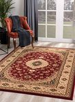 Rug Branch Majestic 6' x 9' (6'6" X 9'4") Persian Indoor Area Rug, Traditional, Red Beige - Living Room, Bedroom, Dining Room, and Kitchen