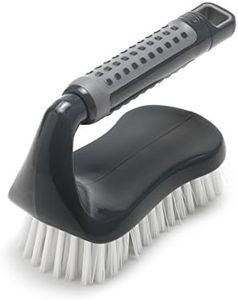 Addis ComfiGrip Floor Scrub Brush with Iron Handle, Metallic Graphite, 7 x 16 x 11 cm, 517700