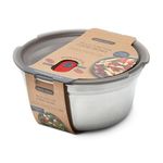 BLACK + BLUM Lunch Bowl - Reusable Meal Prep Containers for Picnic & Camping - Microwavable Stainless Steel Lunch & Dinner Food Storage Box with Leak Proof Lid - Dishwasher & Oven Safe - Large 950ml