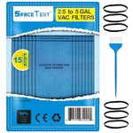 SpaceTent 15 Pack WS01025F2 Filter Bags compatible with WORKSHOP Select 2-1/2-Gallon To 5-Gallon Vacs, Armor All AA255 Vac, Select Husky Stinger and Bucket Head Wet Dry Vacs, Part# VF2000