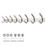 Dripex Coat Hook Rack Wall Mounted 304 Stainless Steel Hanger Heavy Duty Clothes Hat Holder (8 Hooks)