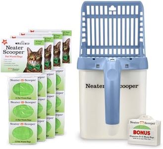 Neater Pets Neater Scooper Standard Size, 195 Refill Bags – Mess-Free Cat Litter Scooper with Bag, Spill-Proof Kitty Litter Scoop with Bin/Scoop Holder