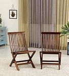 Ganpati Arts Sheesham Wood Indoor and Outdoor Patio Folding Chairs for Home and Living Room Set of 2 (Provincial Teak Finish) 1 Year Warranty