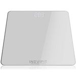 INEVIFIT BATHROOM SCALE, Highly Accurate Digital Bathroom Body Scale, Measures Weight up to 400 lbs. includes Batteries