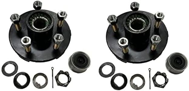 eCustomhitch 2-Pack Trailer Wheel Hub Pre-Greased Complete Kit Steel 5 Lug (4.5) 84 3500lb