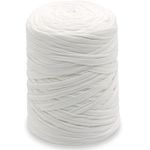 NOTIONSLAND 400g T-Shirt Yarn Knitting Yarn Fabric Crochet Yarn for Bag, Basket, Blanket Home Decor - White Soild Color Yarns