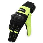 TVS Racing Xplorer Riding Gloves for Men-PVC & Carbon Protected, Touch Screen Compatible, & Visor Wiper Fingertips-Premium Bike Gloves for Riding Comfort (Neon-L)