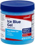 LEADER Ice Blue Gel Pain Relieving Greaseless Fast-Acting Topical Analgesic Cooling Therapy Muscle Joint Long-Lasting Relief Backache Arthritis Sports Injuries soothes Aches 8oz. Each (Pack of 5)