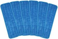 Microfiber Mop Pad 18" Inch for Wet Dry Mops Floor Cleaning Pads Reusable Compatible with Bona Floor Care System (6 Pack)