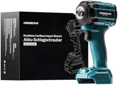 KIESBIHR Cordless Impact Wrench 1/2 inch Compatible with Makita 18v Battery, Brushless Impact Gun with 450Nm, 4 Speed and Socket Set(Without Battery and Charger)