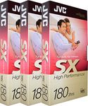 3 x 3Hrs High Quality JVC Blank VHS Video Tape Cassette For High Performance and Repeat Use SX180