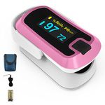 MIBEST MD300CN340P Fingertip Pulse Bar, Pulse Blood Oxygen Saturation Monitor with OLED display (Pink/White)