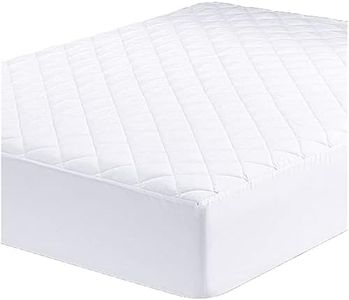 UYEESE King Size Mattress Protector - Quilted Extra Deep Pocket Mattress Cover, Breathable Hypoallergenic and Noiseless Mattress Pad Fitted Bed Sheet (King 152 x 203 + 40 cm) White