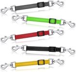 5 Pcs Safety Dog Collar Clips Prong Collar Backup Clips Adjustable Reflective Nylon Dog Collar Harness Connector Metal Double Ended Backup Clasp for Dog Harness Pet (Dark Color)