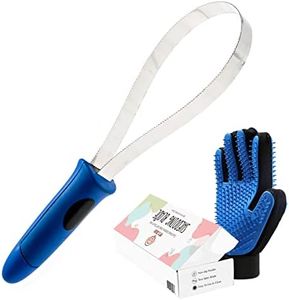 Deshedding Brush Set for Dog, Cat, Horses - Professional Pet Grooming Comb Kit - Dual-sided Stainless Steel Shedding Blade Tool For All Dogs With Pets Hair & Fur Remover Mitten Glove