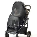 Sun Shade for Strollers (XL Black). Universal Adjustable SPF 30+ Sunshade with See Through, Canopy Stroller Sun Shade, Sun Ray Shade for Strollers, Shade Cover for Stroller, Stroller Shade by IntiMom