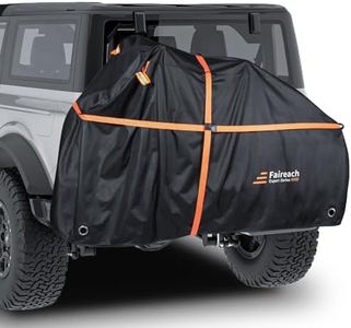 Faireach 800D Heavy Duty Bike Cover for Transport 2 Bikes, Outdoor Bike Covers for 2 Bikes on Rear Bike Rack, Waterproof Windproof Electric Bicycle Cover with Straps & Storage Bag