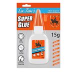 LA TIM'S Super Glue, 15 Gram, Clear, Dries in Just 10 Seconds, Instant Bond Strong Adhesive for Plastic, Wood, DIY & Crafts