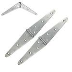 4X Heavy Duty Gate Strap Hinges 150mm / 6" Galvanised T Tee Inch Shed/Garden