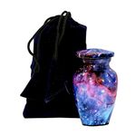 hlc URNS Keepsake Urn – Lovely Cosmic Galaxy Universe Small Keepsake Qnty 1 - Keepsake Urn for Human Ashes with 1 Velvet Box Bag-Mini Keepsake Urn - Affordable Keepsake Urn (3 cu.in)