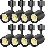 VANoopee 8 Pack J type track lighting heads 10W Dimmable LED Track Light Heads for Juno Track Light Replacement Fixtures Bright 3000K Warm White Ceiling Spotlight, Flicker Free CRI90+ 24° 800lm Black