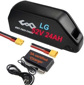 Batterie Velo Electrique 52V 24AH LG4800 Long Range Batterie Rechargeable au Lithium-ION Batterie pour 1500W 1000W 750W 500W 250W Motor
