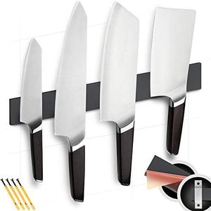 Adhesive Magnetic Strip for Knives Kitchen with Multipurpose Use as Knife Holder, Knife Rack, Knife Magnetic Strip, Knives Bar, Kitchen Utensil Holder, Tool Holder for Garage and Kitchen Organizer