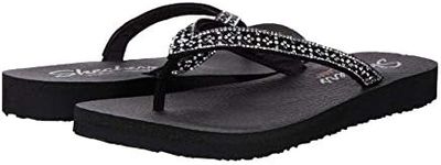 Skechers Cali Women's Women's Meditation-Lotus BAE Flip-Flop, Black, 8