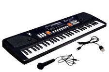 Qwick Click Kids Piano Keyboard, Electronic Organ Multi-Function Portable, with Microphone, for Beginners Kid Musical Toys Pianos for Girls Boys Ages 3-8 (61 Keys Kids Piano, Black)