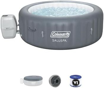Coleman SaluSpa 4 to 6 Person Inflatable Hot Tub, Round Energy-Efficient Portable Outdoor Spa with 140 AirJets, 77" x 28"