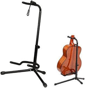 Adjustable Guitar Stand Universal Portable Black Tripod Guitar Floor Stand Extended Height for Acoustic, Classical, Electric, Bass Guitars