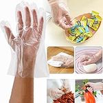 500 PCS Disposable Food Prep Gloves - Plastic Food Safe Disposable Gloves Transparent for Food Handling, Kitchen Cooking Cleaning, Crafting, Hair Coloring, One Size Fits Most