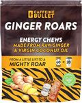 Ginger Roars - 60 Caffeine Gummies - Plant Based Caffeine Chews each 33mg caffeine, made from root ginger with a tasty, natural fiery kick for improved energy for running, cycling, preworkout & focus.