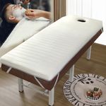 LXJDDLD Massage Bed Mattress Topper with Face Hole,Spa Bed Foam Cushion for Esthetician,Massage Table Padding Topper Memory Foam,Lash Bed Cushion,Square/Round/Trapezoidal Head,Beige 6cm,T 70x190cm