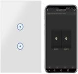 Jinvoo ZigBee Light Switch, 2 Gang, ZigBee hub Required, Compatible with iOS, Android, Compatible with Alexa, Google Home, SAA certiried, White (1 Gang)