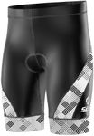 SLS3 Triathlon Shorts Mens - Padded Tri Shorts Mens Triathlon Shorts - 8" Triathalon Shorts, Quick Drying, FX Z (White, Medium)