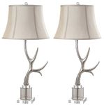 Safavieh TBL4011A-SET2 Lighting Collection Adele Antler 16" Silver Table Lamp