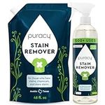 Puracy Laundry Stain Remover Refill - Powerful Plant-Based Stain Treater for Removal of Fresh & Set-In Stains - Carpet Stain Remover, Baby Stain Remover, Stain Remover Laundry, 16oz Spray+48oz Refill