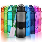 ZORRI Water Bottles, BPA Free Leakproof 32oz 1 litre Water Bottle for Kids|Eco Friendly Tritan Sports Water Bottle for Cycling,Running,Gym,Outdoor|With Fruit Infuser, Bottle Brush|1-Click Flip Top Lid