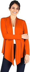 Simlu Lightweight Cardigans for Women Reg and Plus Size Light Cardigans for Women Summer Long Sleeves, Bright Orange, Large