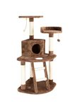 IRIS Large Three Tier Plush Cat Tree, Brown/Beige