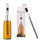 DERNORD Wine Chiller 3-in-1 Stainless Steel Wine Bottle Cooler Stick Freezer with Aerator and Pourer for Chilling Longer, Pouring and Aerating Wine for Christmas and Birthday Gifts