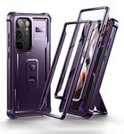 Dexnor Full Body Case for Samsung Galaxy S23 Ultra【Double Front Frame & Kickstand 】, Bumpershock Technology Drop Protection Rugged Phone Cover Shockproof Protective Bumper Case - Phantom Purple