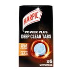 Harpic Power Plus Deep Cleaning Toilet Tablets, Original Scent, Pack 1 x 6 Tablets, Deep Clean Without Scrubbing, Removes 100% Limescale, Toilet Cleaner