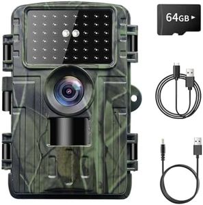 LAIZESKE HC5000 Cámara Fototrampeo 4k 30fps 60MP WiFi Bluetooth Ángulo de detección 120° Impermeable IP66 Wildlife Cámaras de Visión Nocturna Caza con Micro SD 64GB