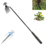 Carrie Rowe Weed Puller Tool, 2023 New Durable Garden Pulling Portable Weeder Tool for Vegetable Gardening Backyard Farm Planting & Weeding (11.8 inch Assemblable handle Stainless Steel)