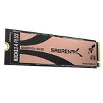 SABRENT M.2 NVMe SSD 4TB Gen 4, Internal Solid State 7100MB/s Read, PCIe 4.0 M2 Hard Drive for Gamers, Compatible with PlayStation 5, PS5 Console, PCs, NUC Laptops and Desktops (SB-RKT4P-4TB)