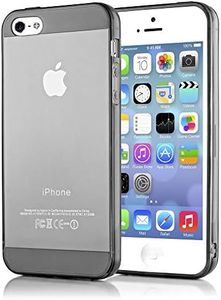NALIA Funda Compatible con iPhone 5 5S SE, Ultra-Fina Protectora Movil Carcasa Transparente Silicona Gel Bumper Estuche, Goma Cubierta Delgado Clear Smart-Phone Cover Flexible Case - Gris