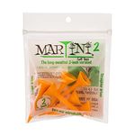 Martini 2 Golf Tees - 2 Inch - Virtually Unbreakable - Orange