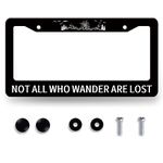 Not All Who Wander are Lost License Plate Frame Mountains License Plate Holder Colorful Stainless Steel Rust-Proof Auto Parts Funny License Plate Personalise Decoration Screws 12.3" x 6.3" Men Women